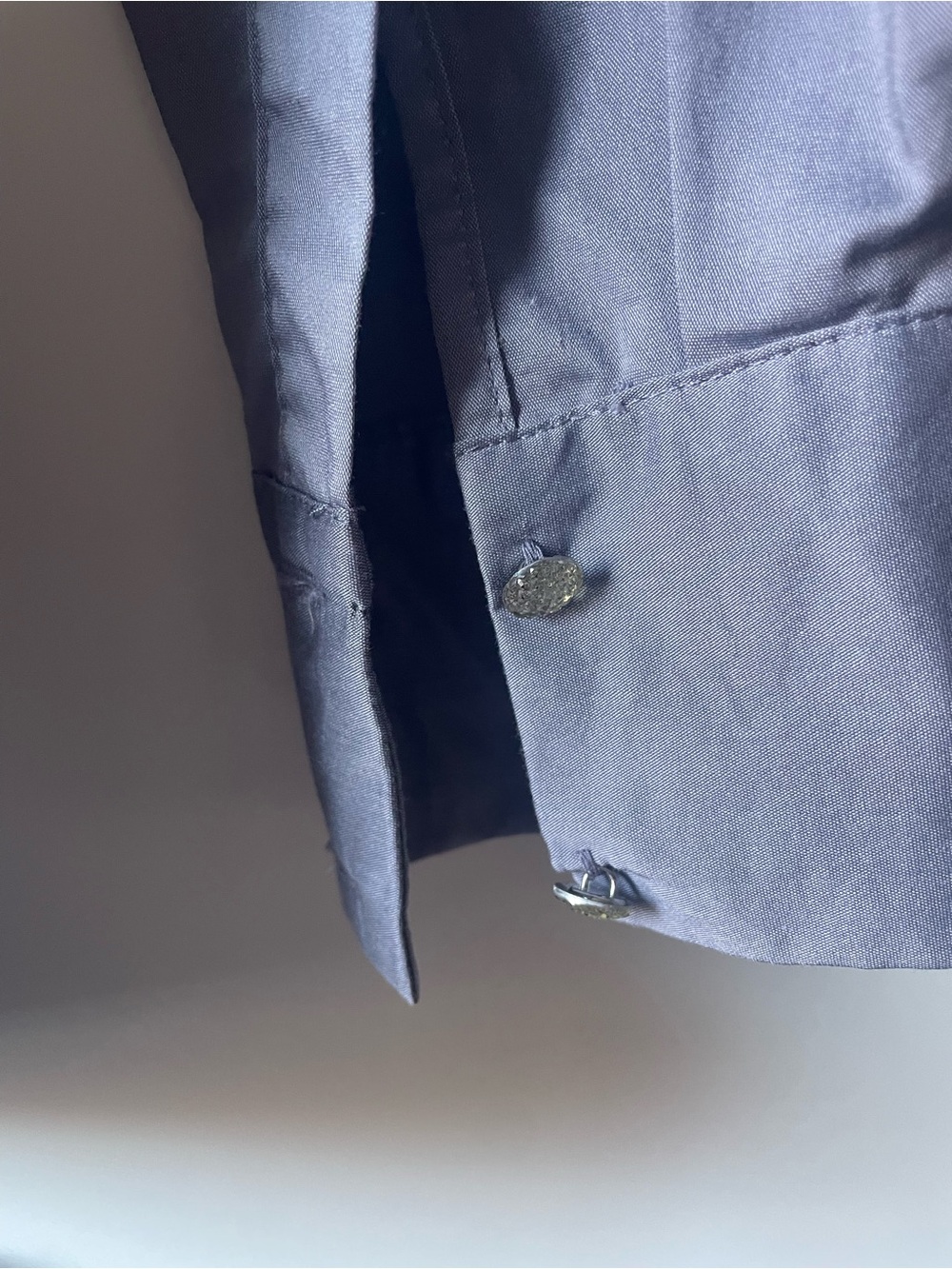Women's Ruffle Front Button-Down Shirt - Gray - Picture 4 of 4